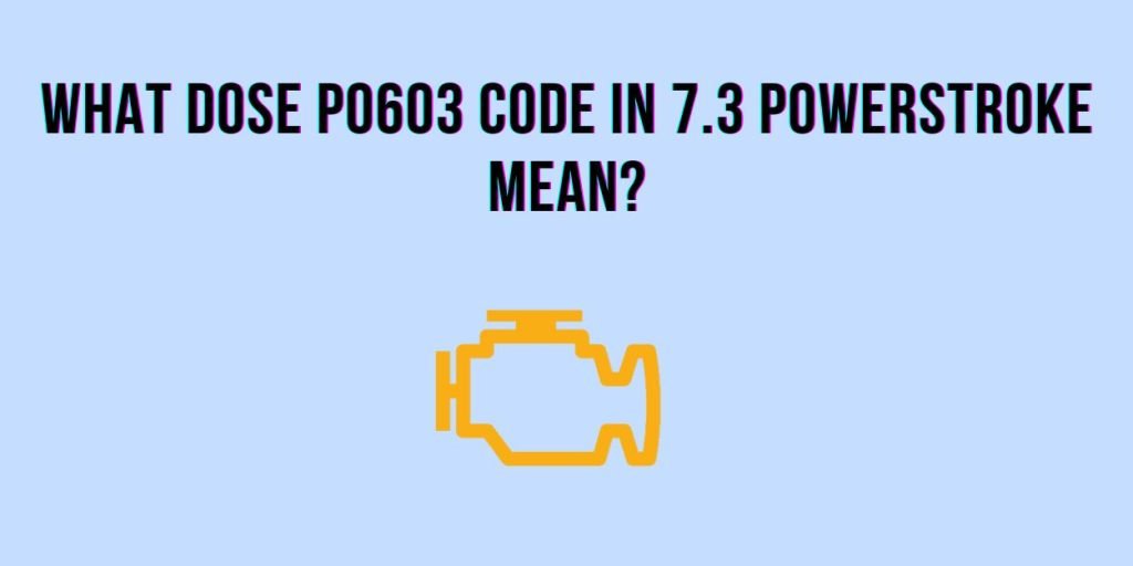 what dose P0603 Code In 7.3 Powerstroke mean